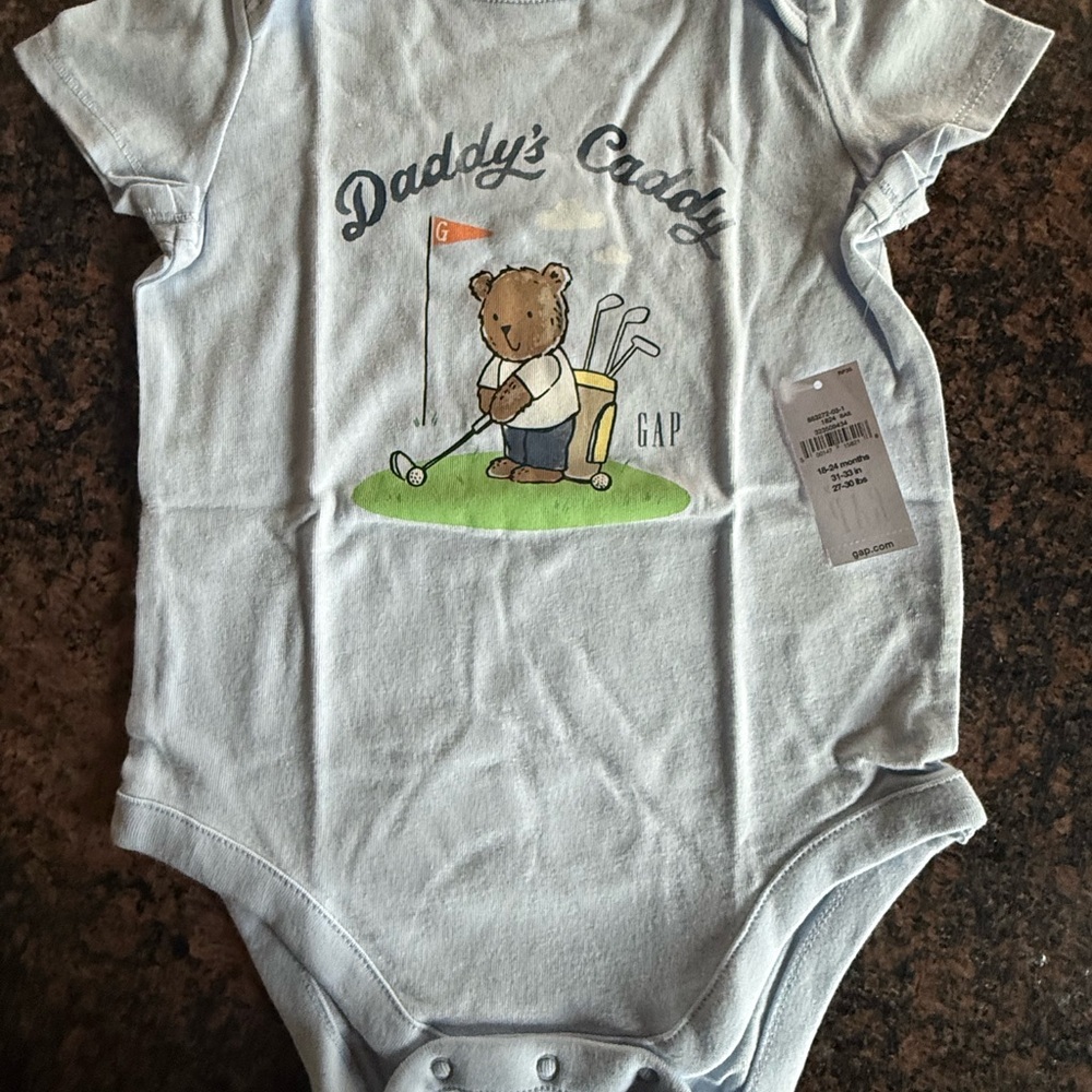 GAP Light Blue Bear Golf Graphic One-Piece